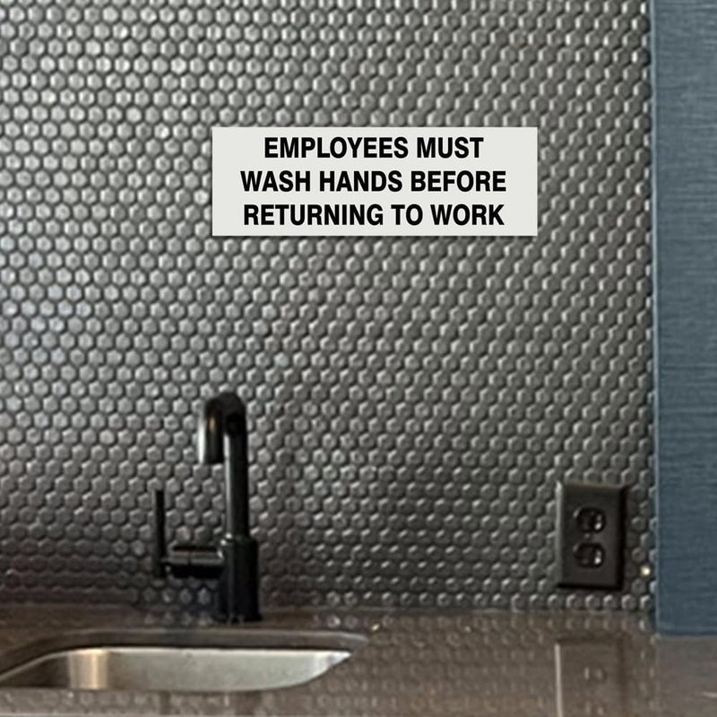 All Quality Basic Employees Must Wash Hands Door/Wall Sign - Brushed Gold - Small - Image 4